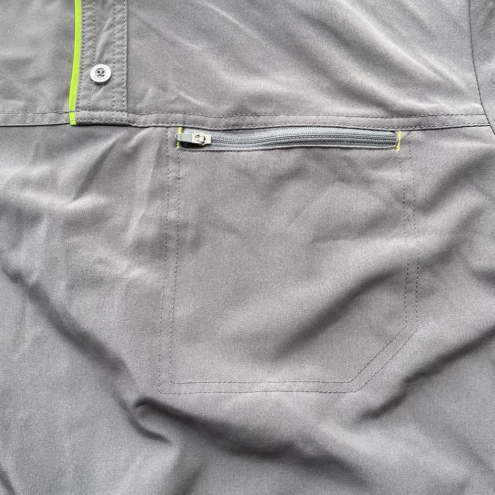 Cherokee Uniforms Mens XL Gray Performance Polo Scrub Top Zipper Pocket CKI803 - Picture 10 of 10